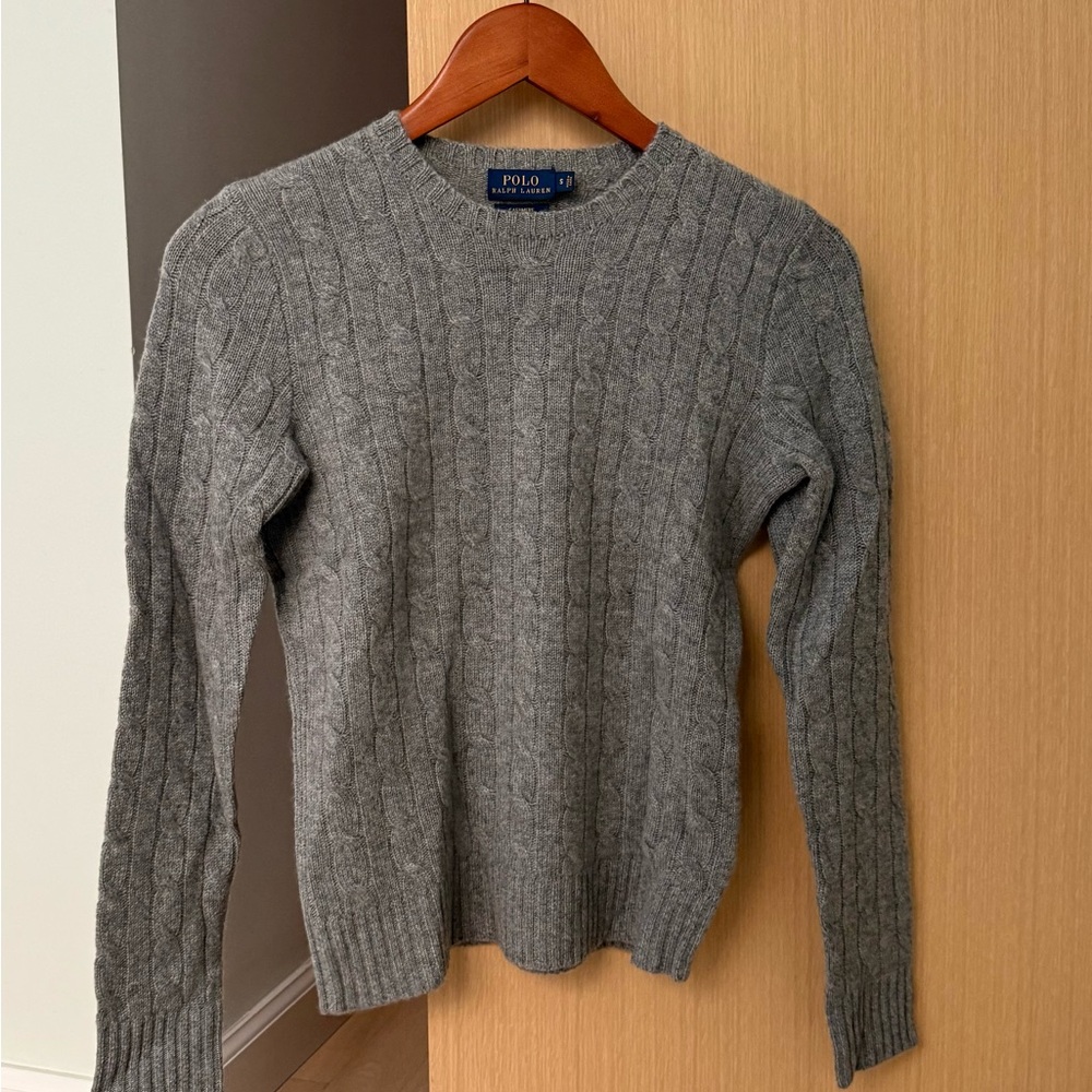 Polo by Ralph Lauren Women’s Grey Cable Knit Sweater